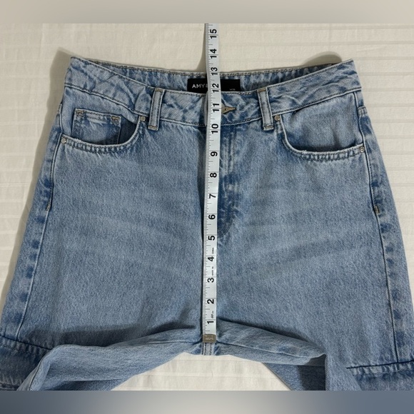 Amy & Ivy Wide Leg Cargo Jeans​ High Rise Light Wash Blue Denim Baggy Size 26 - Picture 10 of 14